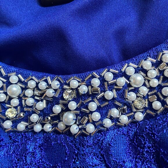 **R&M Richards** 2pc Flyaway Jacket Over Lace Shift Dress Beaded 16 NWT - Picture 7 of 8